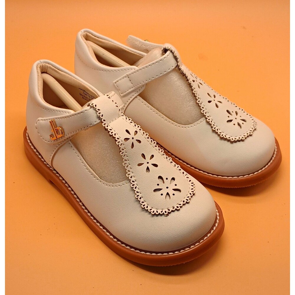 Toddler Girl Mary Jane Flat Dress Shoes Widen toe Design, Hook-and-Loop Strap